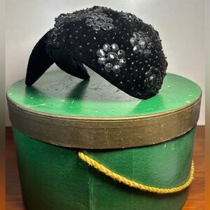 Vintage velvet crescent hat